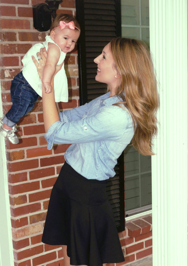 Chambray + Black Skirt…