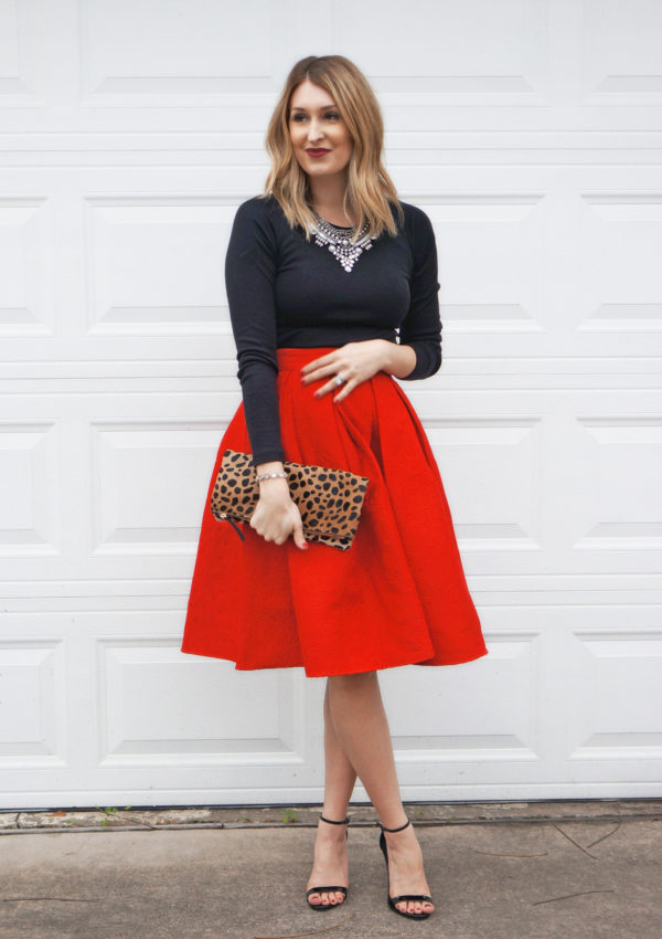 Red Midi Skirt…