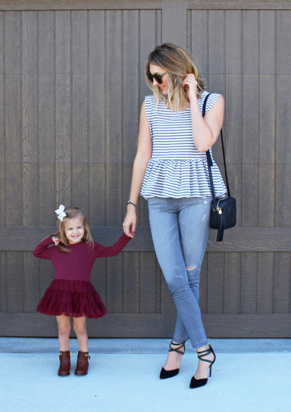 Striped Peplum Top…