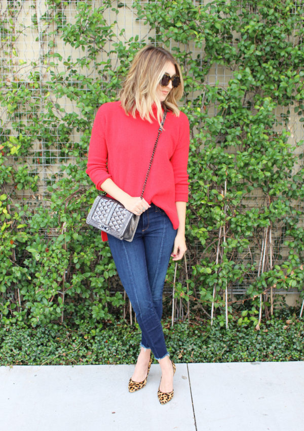Red Sweater + Leopard Pumps…