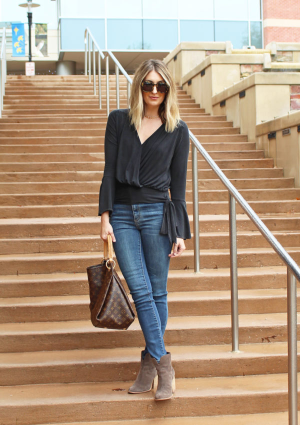 Bell Sleeve Wrap Top…