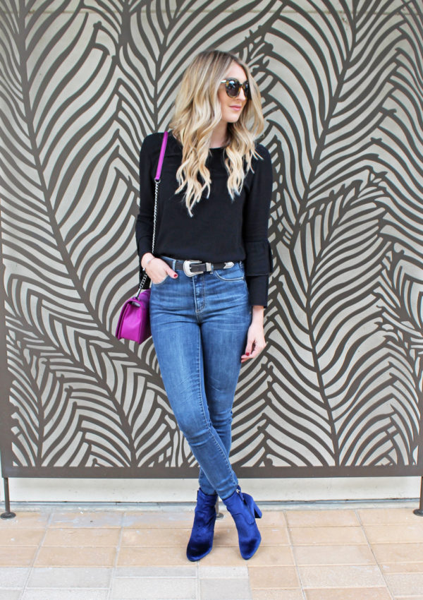 Mom Jeans + Velvet Booties…