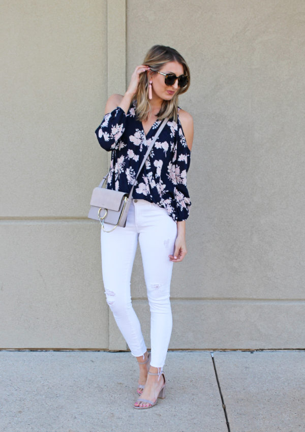 Floral Cold Shoulder Top…