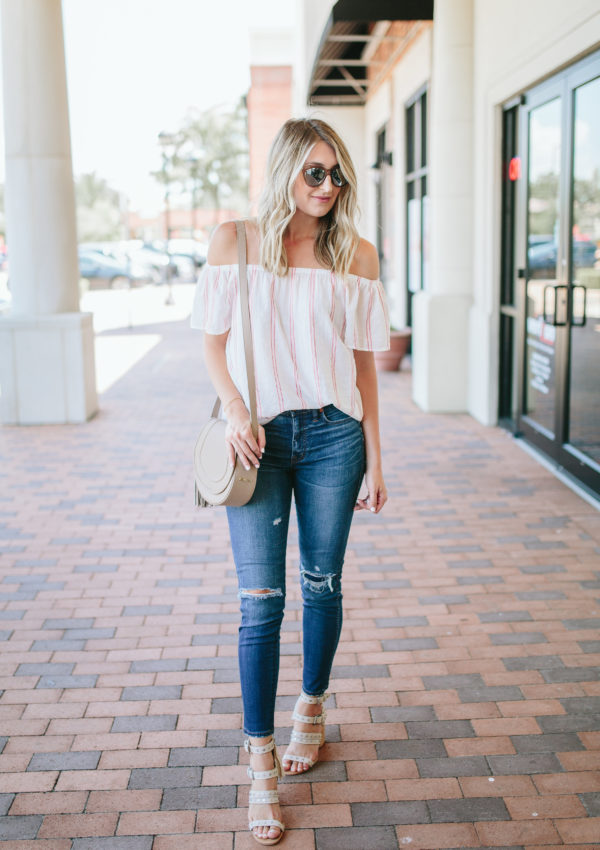 Striped Off the Shoulder with Lilla P…