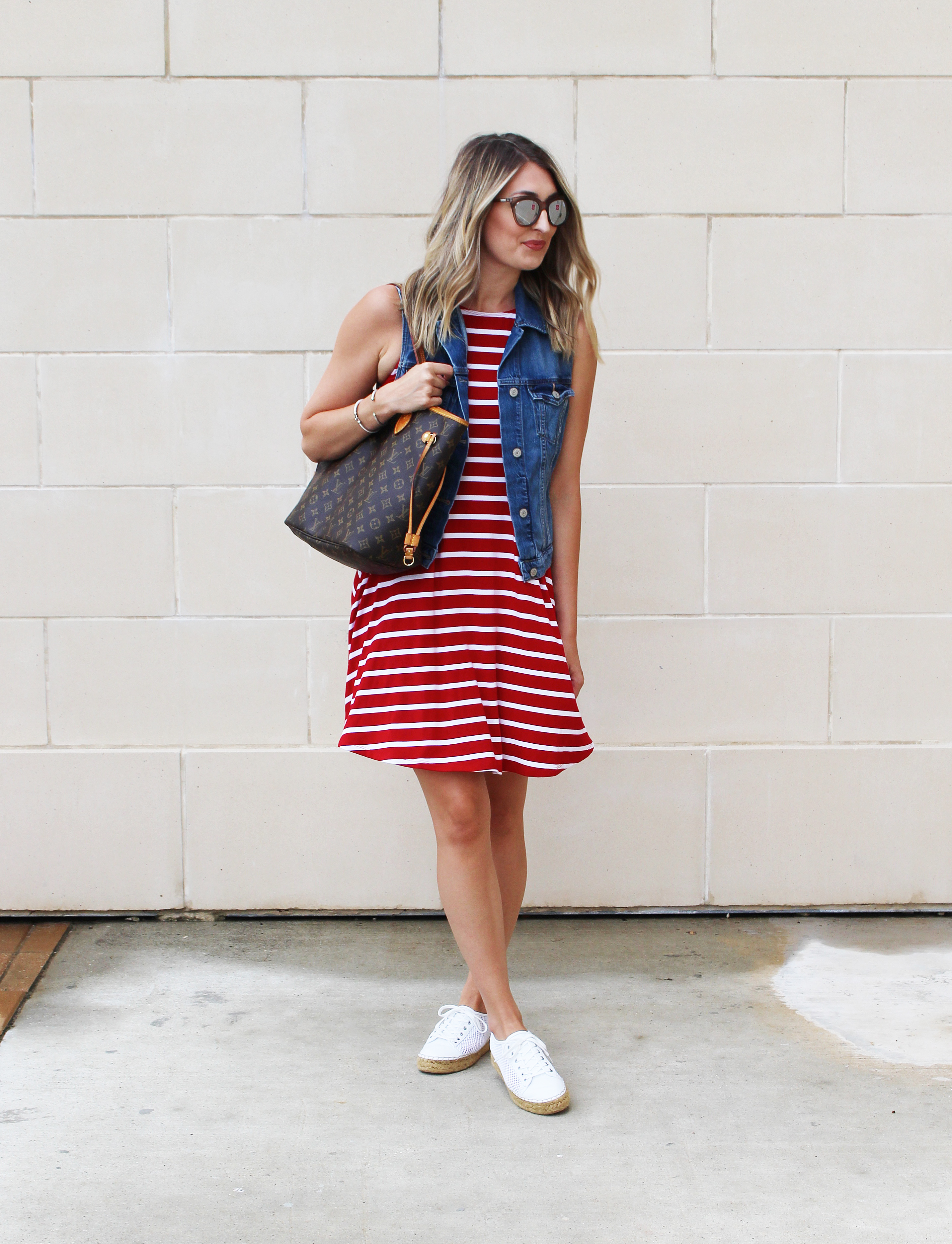 blue and white striped dress old navy