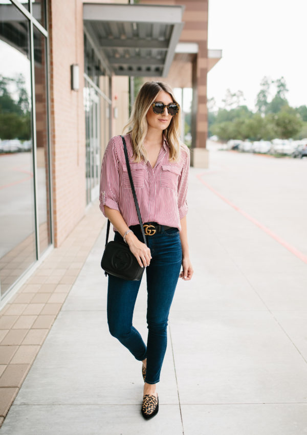 Striped Utility Blouse…