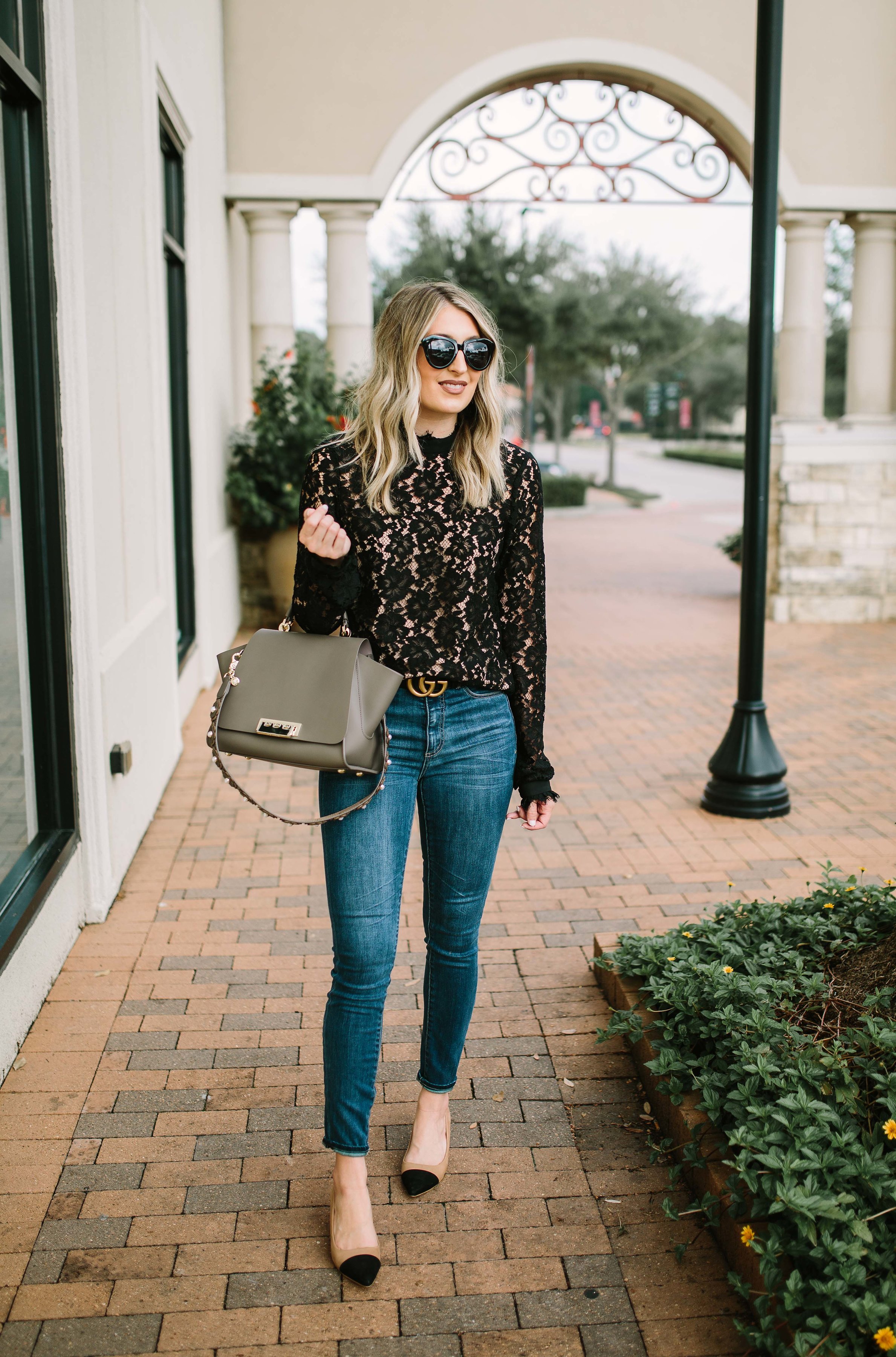 Mock neck clearance top outfit