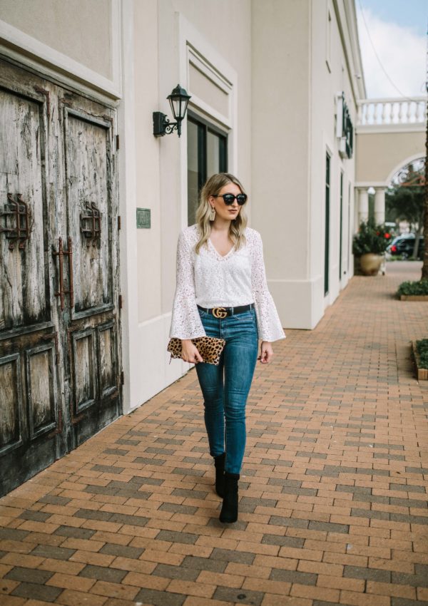 Lace Bell Sleeve Top…