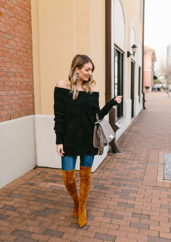 Fuzzy Off the Shoulder Sweater…