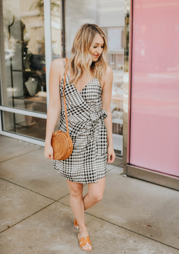 Gingham Wrap Dress…