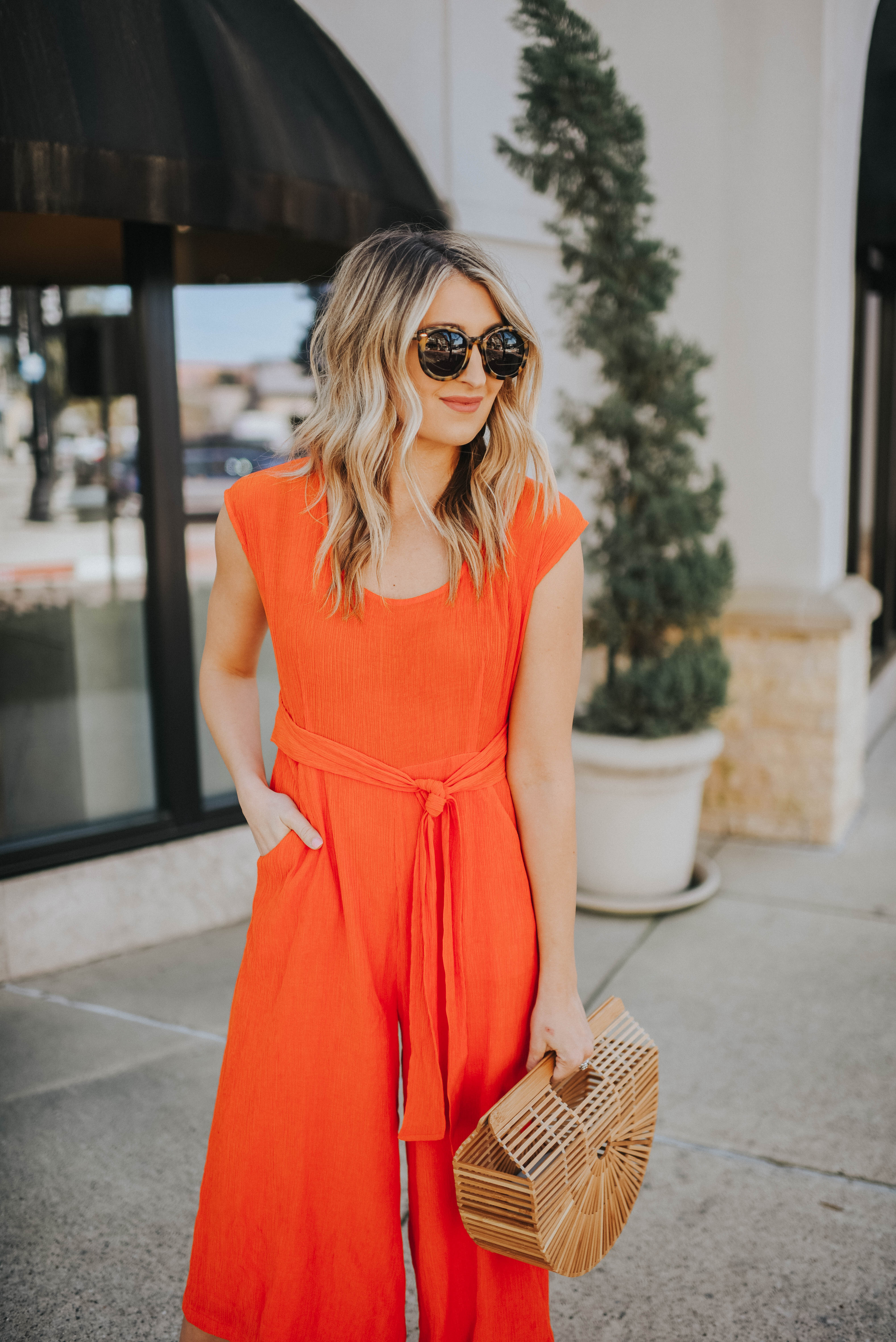 Anthropologie on sale orange jumpsuit