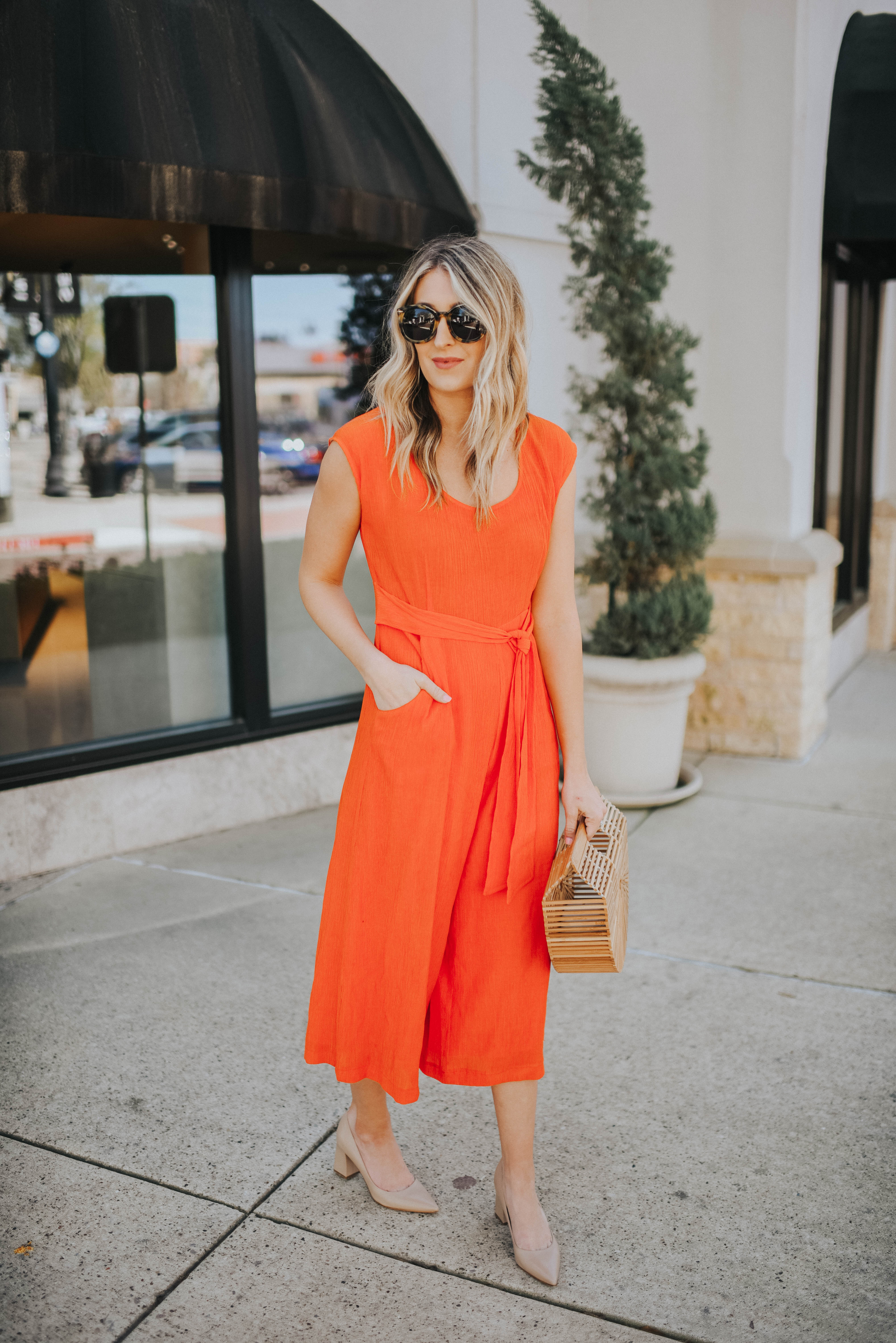 Orange Wide Leg Jumpsuit Wear When