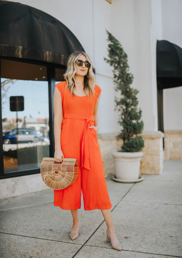 Orange Wide Leg Jumpsuit…