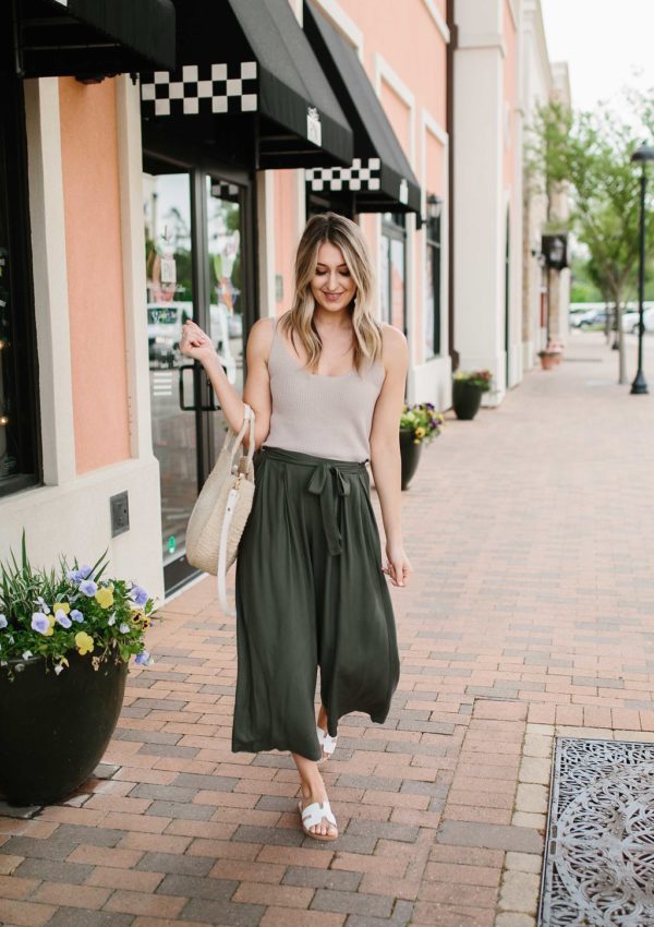 Olive Wide Leg Pants…