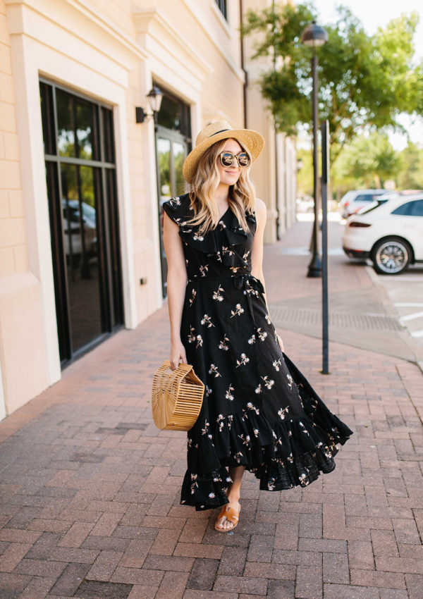 Black Wrap Maxi Dress…