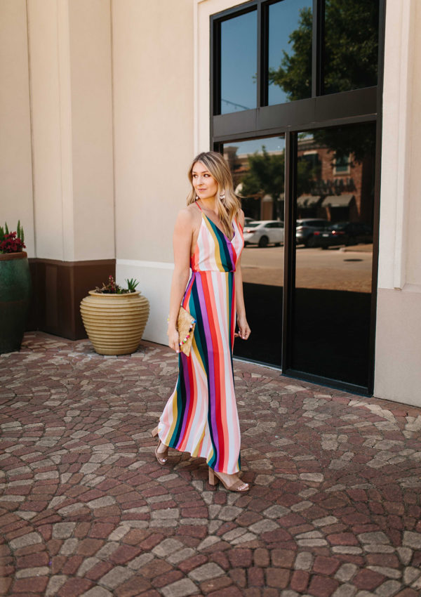 Rainbow Striped Maxi Dress…