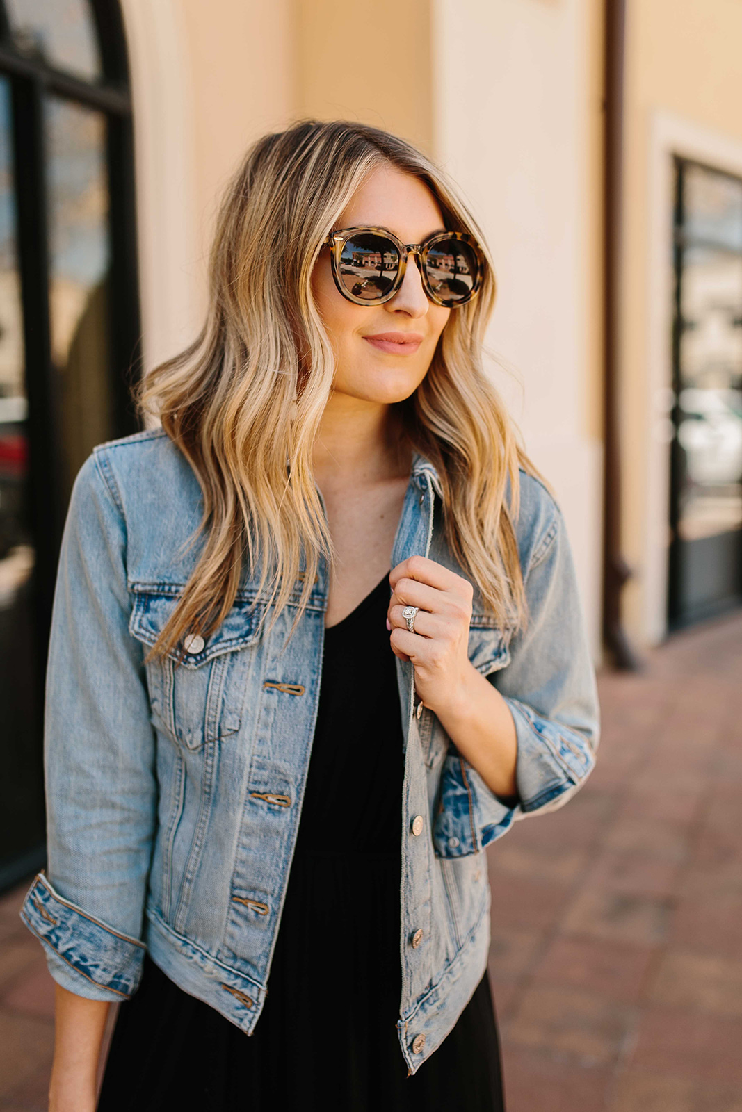 Black Maxi Dress with Denim Jacket Wear When