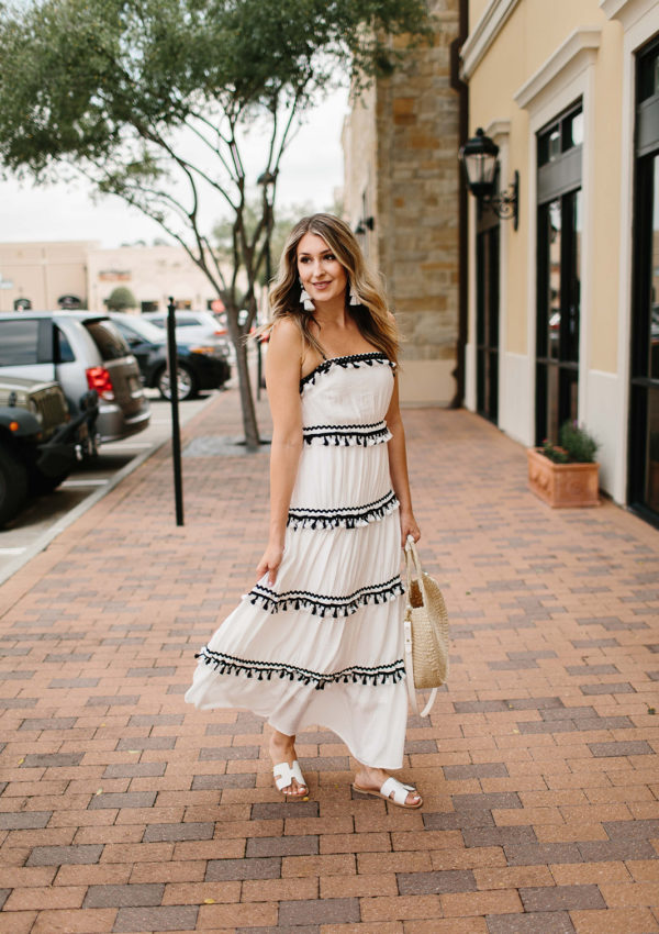 Tassel Trimmed Maxi Dress…