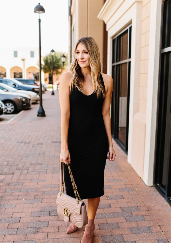 Body-Con LBD + Olive Suede Jacket…