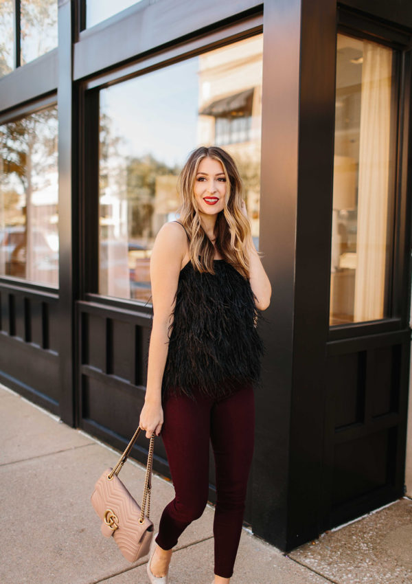 Feather Cami + Colored Denim…