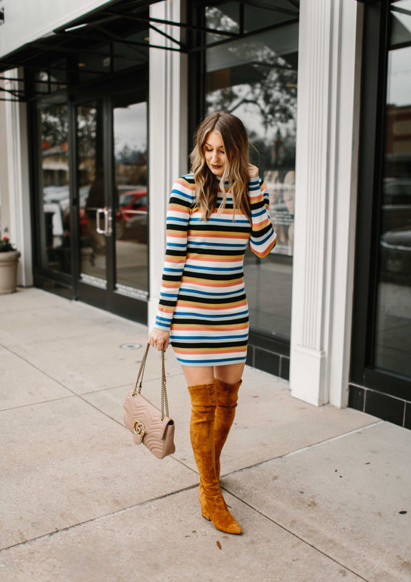 Striped Body-Con Dress…