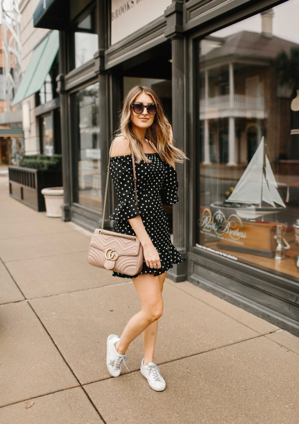 Polka Dot Dress with Sneakers…