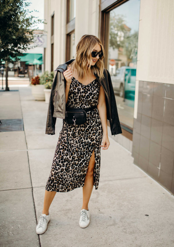 Leopard Print Slip Dress…