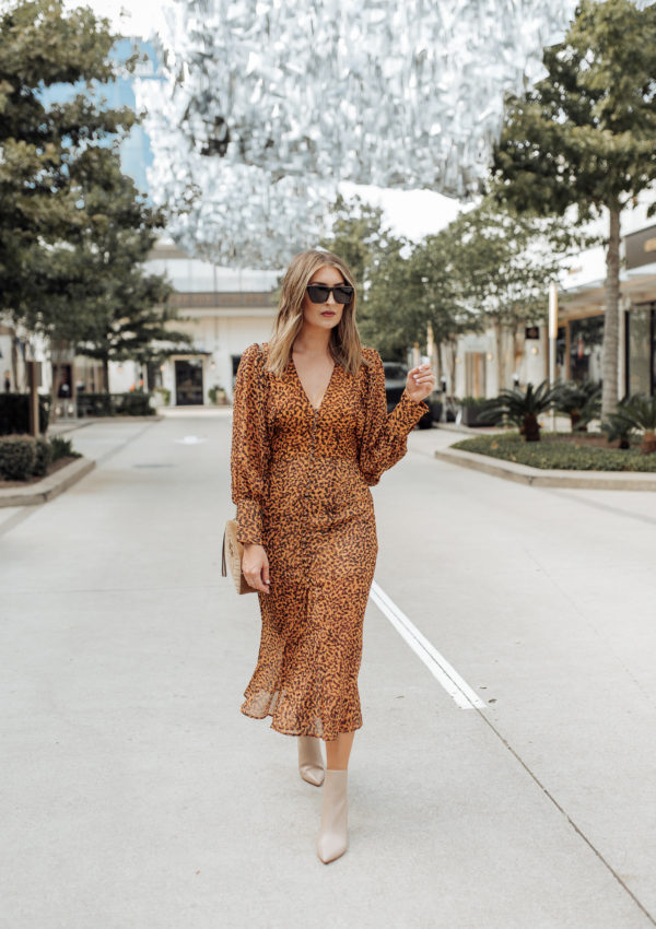 Leopard Print Midi Dress…