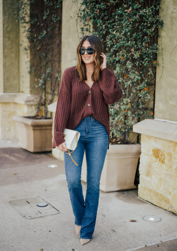 Cozy Sweater + Flared Denim…